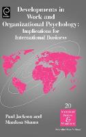 Jacket image for Developments in Work and Organizational Psychology