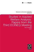 Jacket image for Studies in Applied Welfare Analysis v. 18
