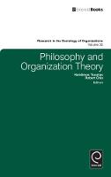 Jacket image for Philosophy and Organizational Theory